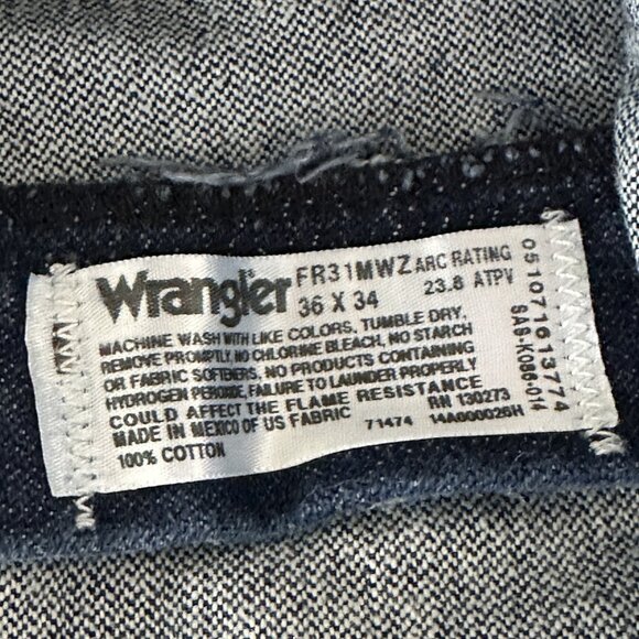 Wrangler FR Flame Resistant Relaxed Fit Jeans 36x34‎ - Picture 7 of 9